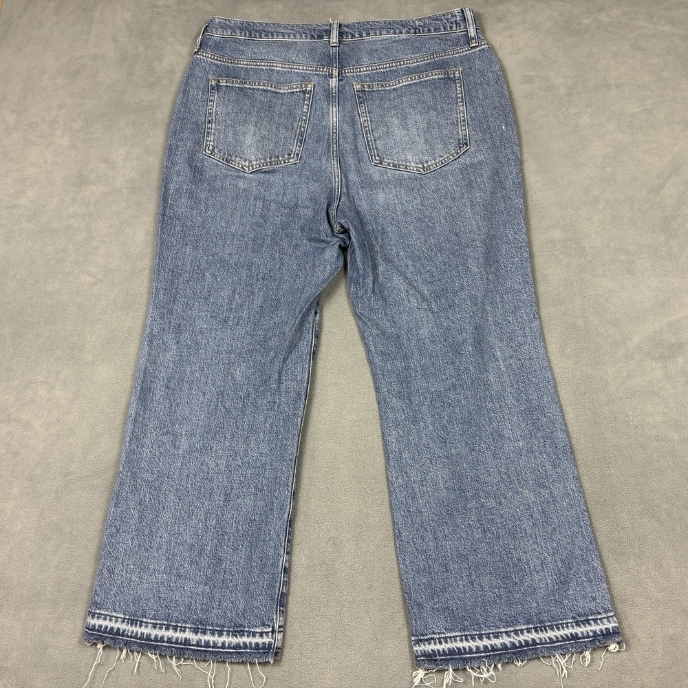 J. Crew Factory Mid Blue Wide-Leg Cropped Jeans - Picture 4 of 10